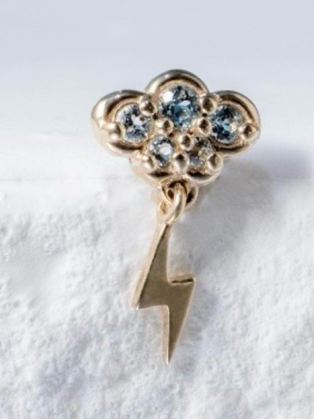 14K Solid Gold Swiss Blue Topaz Cloud